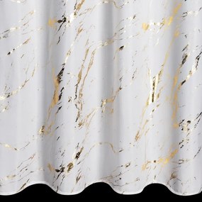 Dekorstudio Moderný záves LANI na dekoračných krúžkoch 140x250 cm - biely so zlatou potlačou