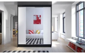 Skriňa s posuvnými dverami Belgia II, Farby: kašmír /kašmír + zrkadlo, Osvetlenie: osvetlenie LED RGB - farebné