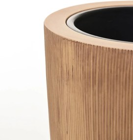 Kvetináč CITY, sklolaminát, výška 80 cm, béžový, vrúbkovaný