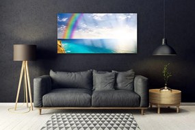 Obraz plexi Dúha u more krajina 120x60 cm