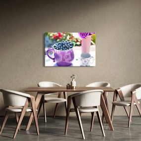Obraz - čučoriedky v hrnčeku (90x60 cm)