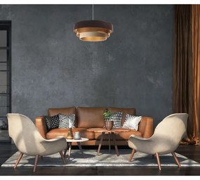 Luster na lanku TRINITI 1xE27/60W/230V hnedá/zlatá/béžová