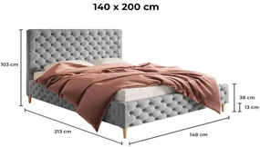 PROXIMA.store - Luxusná čalúnená posteľ EMMY ROZMER: 120 x 200 cm, FARBA NÔH: dub