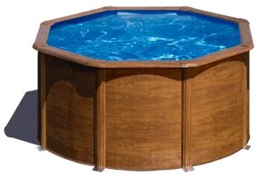 Kruhový bazén Oceľový Imitácia Dreva Ø240 x ↕120 cm