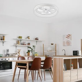 LED Stropné svietidlo s ventilátorom FARGO LED/37W/230V biela + DO