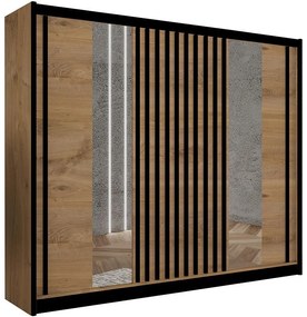 Skriňa Ladder 250 dub craft/lamely čierna