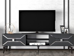 TV stolík/skrinka Velono (antracit + strieborná) . Vlastná spoľahlivá doprava až k Vám domov. 1095242