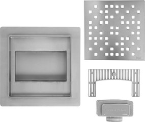 Rea Dots, nerezový odtokový žľab 150x150 mm, oceľová, REA-G6203