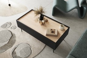 Konferenčný stolík Desin 120 cm - čierny mat / dub nagano
