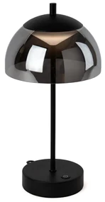 Moderná stolná lampa čierna s dymovým sklom vrátane LED 3-stupňového stmievača - Djent