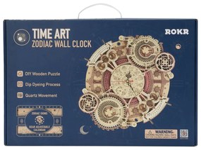 Robotime Rokr 3D dřevěné puzzle Nástěnné hodiny Zodiac 168 ks