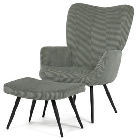 Relaxačné kreslo s podnožkou L7285 GRN6, zelené