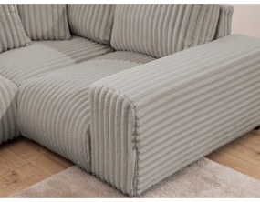 Svetlosivá menčestrová rohová pohovka (pravý roh/do tvaru "U") Justin – Ropez