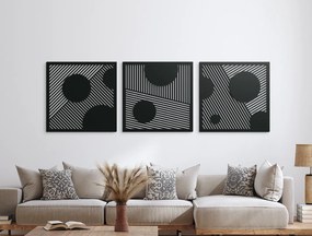 drevko Abstraktný obraz na stenu Bubliny Rozmer obrazu: 37,5 x 120 cm, Farba dekorácie: Čierna