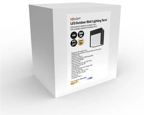 SOLIGHT LED vonkajšie nástenné svietidlo TERNI 12W | 3000K | 560lm | IP44, čierne
