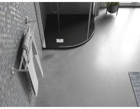 Mexen Bert, SMC štvrťkruhová sprchová vanička 80 x 80 cm, čierna, 4KR708080