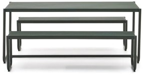 Tmavozelená kovová záhradná jedálenská súprava pre 4 Sotil – Kave Home