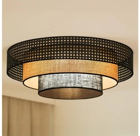 Brilagi - LED Stropné svietidlo DAKOTA LUNETA LED/12W/230V pr. 60 cm čierna/ratan