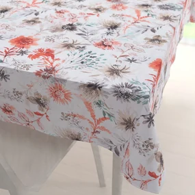 Biante Dekoračný obdĺžnikový obrus Leona LN-139 Červené a hnedé akvarelové kvety 130x200 cm