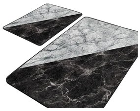 Čiernobiele kúpeľňové predložky v súprave 2 ks 60x100 cm - Mila Home