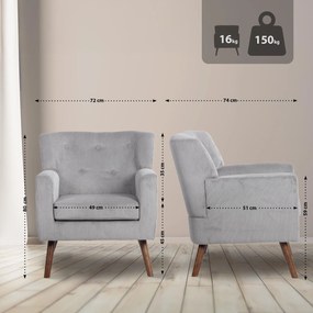 Kreslo Kioni látka cord - sivá