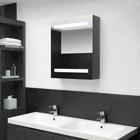LED kúpeľňová zrkadlová skrinka žiarivá sivá 50x14x60 cm