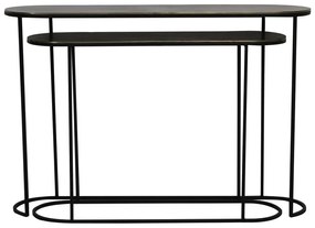 Kovové konzolové stolíky v bronzovej farbe v súprave 2 ks 28x118 cm Bocov – Light &amp; Living