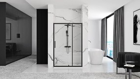 Rea Rapid Swing, jednokrídlové výklopné sprchové dvere 120 x 195 cm, 6mm číre sklo, čierny profil, REA-K6413