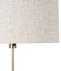 Stojaca lampa nastaviteľná bronzová so svetlosivým tienidlom 50 cm - Parte