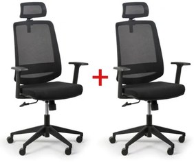 Kancelárska stolička RICH 1+1 ZADARMO, čierna