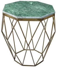 Konferenčný stolík Diamond 50cm mramor mosadz zelená