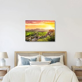 Sklenený obraz Hampi údolí v Indii (70x50 cm)