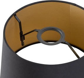 Čierny tienidlo z bavlny so zlatým vnútrom 25/20/16