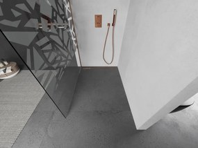 Mexen Kioto, sprchová zástena Walk-In 70 x 200 cm, 8mm číre sklo biely vzor, medený matný profil, 800-070-101-65-85