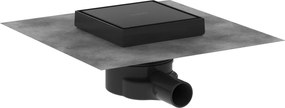 Hansgrohe RainDrain Point, úplná sada podlahového vpustu 150x150 pre dlažbu, čierna matná, HAN-56249670