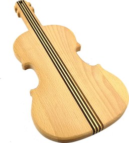 AMADEA Drevená doštička v tvare huslí, masívne drevo, 40x18x2 cm