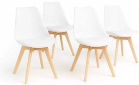 LuxuryForm DESIGN Jedálenská stolička BALI - biela - SET 4 kusy