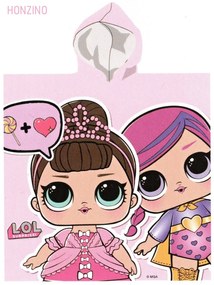 Detské osuškové pončo - osuška s kapucňou L.O.L. Surprise - 100% bavlna, froté - 55 x 110 cm