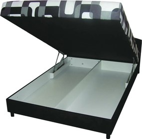 Sconto Posteľ IBIZA čierna/biela, 140x200 cm