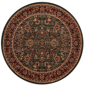 Koberec KASHQAI 4362 400 ornament, zelený / bordový kruh