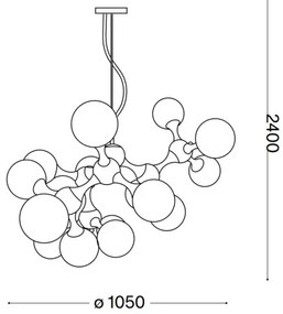 Ideal Lux - Luster na lanku NODI 15xE14/28W/230V mosadz