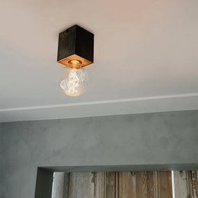 Rustikálny reflektor čierny drevený - Bloc