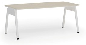 Kancelársky stôl PRIMO GAMMA, 1800 x 900 mm, biela podnož, breza