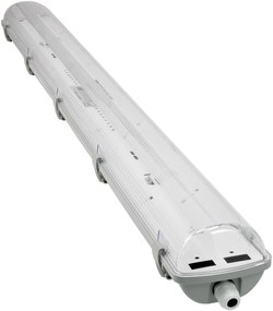 BERGE Hermetické svietidlo + 2x LED trubica - T8 - 120cm - 18W - teplá biela - SADA