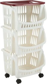 BAMA Regál pojazdný TIDY, biela a hnedá