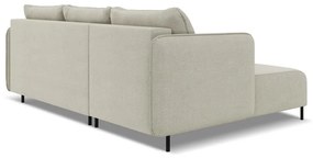 Béžová rozkladacia/s úložným priestorom rohová pohovka (ľavý roh) Luana – Makamii