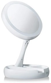 VER 15568 Skladacie kozmetické zväčšovacie zrkadlo s LED podsvietením