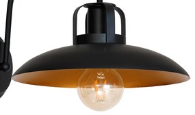 Nástenné svietidlo Felix, 1x zlaté/čierne kovové tienidlo, b