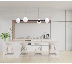Luster na lanku FIRA 4xE27/60W/230V čierna