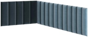 Čalúnený nástenný panel QUADRATTA 20x50 cm, modrý Farba: Modrá